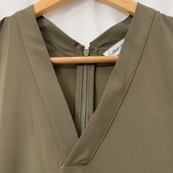 Women’s Calvin Klein Olive Green Sleeveless Dress Size 8 EUC - Picture 4 of 8